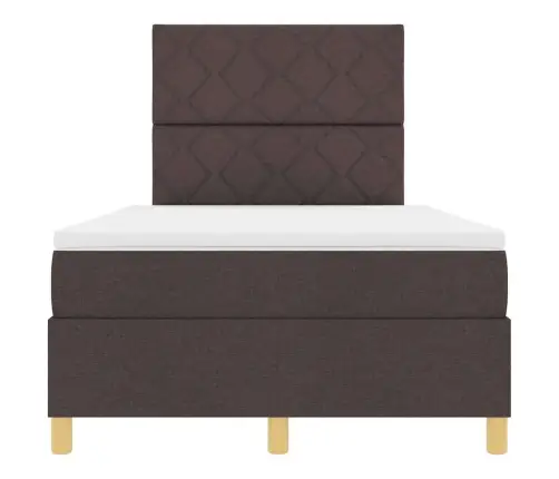 Gultas Rāmja Gulta Ar Matraci Un Led Tumši Brūnā Krāsā 120X190 Cm Audums Vidaxl
