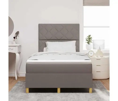 Kastes Gulta Ar Matraci Un Led Pelēkbrūnā 120X190 Cm Audumā Vidaxl