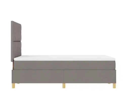 Gultņu Matracis Ar Matraci Un Led Pelēkbrūnā 120X200 Cm Audumā Vidaxl