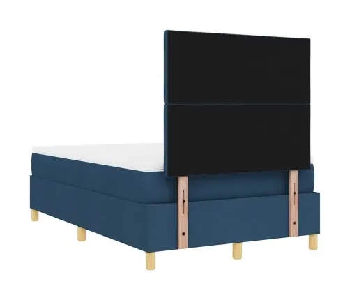 Led Box Spring Voodi Madratsiga Sinine 120 X 200 Cm Kangas