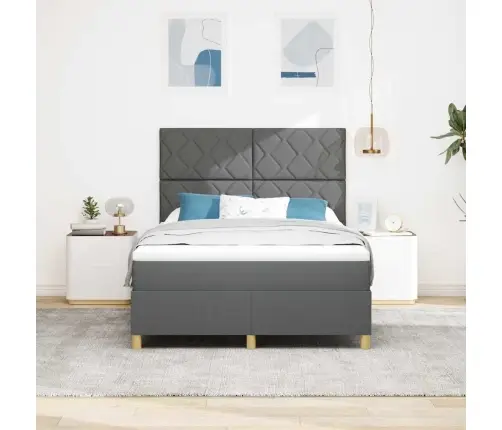 Led Čiužinio Lova Tamsiai Pilka 160 X 200 Cm Audinys