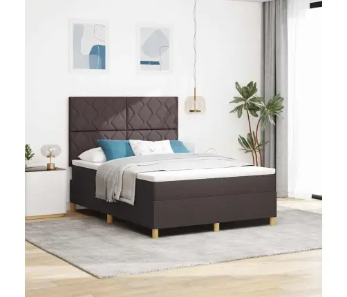 Led Čiužinio Lova Tamsiai Rudas 160 X 200 Cm Audinys