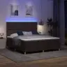 Kastītes Atsperes Gulta Ar Matraci & Led Tumši Brūns 180X200 Cm Audums Vidaxl