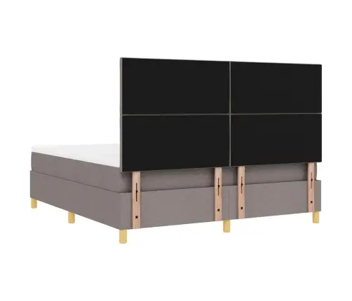 Kastītes Atsperu Gulta Pelēkbrūna 180 X 200 Cm Audums Vidaxl