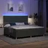 Kastes Gulta Ar Matraci Un Led, Tumši Pelēka, 200X200 Cm Auduma Vidaxl