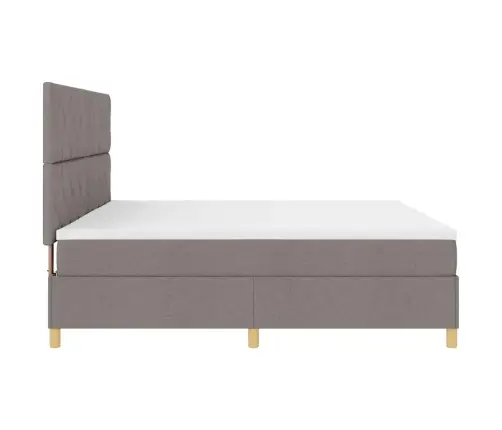 Kastītes Atsperu Gulta Pelēkbrūna 200 X 200 Cm Audums Vidaxl