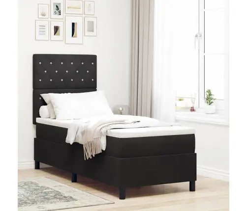 Led Čiužinio Lova Su Čiužiniu Juoda 80 X 200 Cm Audinys