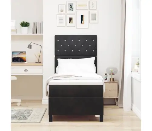 Led Čiužinio Lova Su Čiužiniu Juoda 80 X 200 Cm Audinys