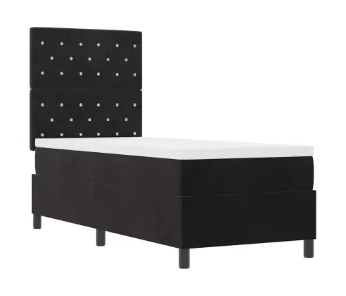 Led Čiužinio Lova Su Čiužiniu Juoda 80 X 200 Cm Audinys
