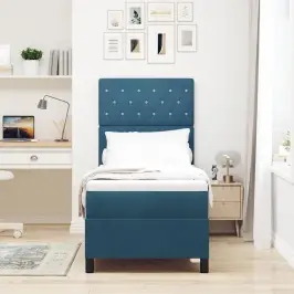 Led Čiužinio Lova Tamsiai Mėlyna 80 X 200 Cm Audinys