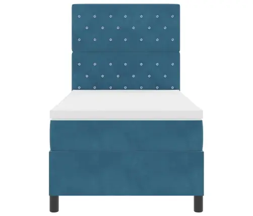 Led Čiužinio Lova Tamsiai Mėlyna 90 X 190 Cm Audinys