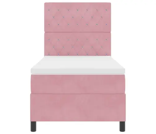 Led Čiužinio Lova Su Čiužiniu Rožinė 90 X 200 Cm Audinys