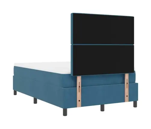 Led Box Spring Voodi Madratsiga Tumesinine 120 X 190 Cm Kangas