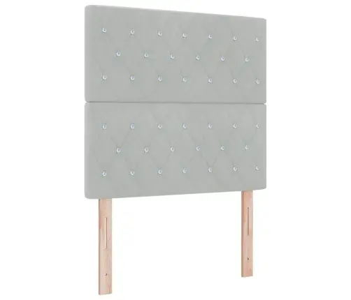 Led Box Spring Voodi Madratsiga Helehall 120 X 200 Cm Kangas