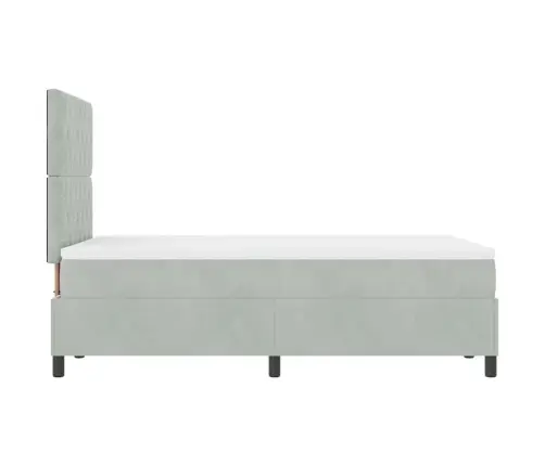 Led Box Spring Voodi Madratsiga Helehall 120 X 200 Cm Kangas