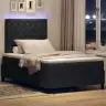 Gultas Rāmja Ar Matraci Un Led Melns 120X200 Cm Samts Vidaxl