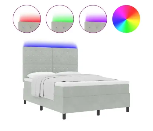 Led Čiužinio Lova Šviesiai Pilka 140 X 190 Cm Audinys