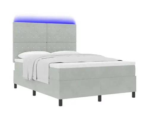 Led Čiužinio Lova Šviesiai Pilka 140 X 190 Cm Audinys