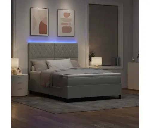 Led Čiužinio Lova Šviesiai Pilka 160 X 200 Cm Audinys