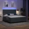 Kastes Atsperu Gulta Ar Matraci Un Led Tumši Pelēka 180X200 Cm. Samts Vidaxl