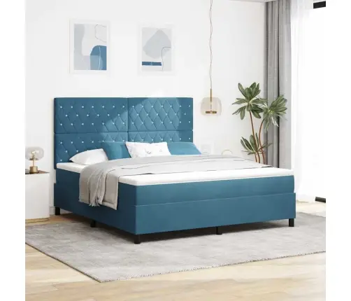 Led Čiužinio Lova Tamsiai Mėlyna 180 X 200 Cm Audinys