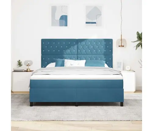 Led Čiužinio Lova Tamsiai Mėlyna 180 X 200 Cm Audinys