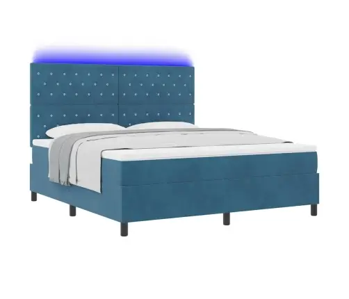 Led Čiužinio Lova Tamsiai Mėlyna 180 X 200 Cm Audinys