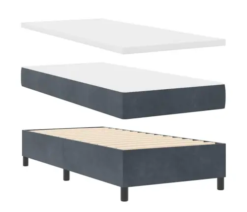 Led Box Spring Voodi Madratsiga Tumehall 90 X 200 Cm Kangas