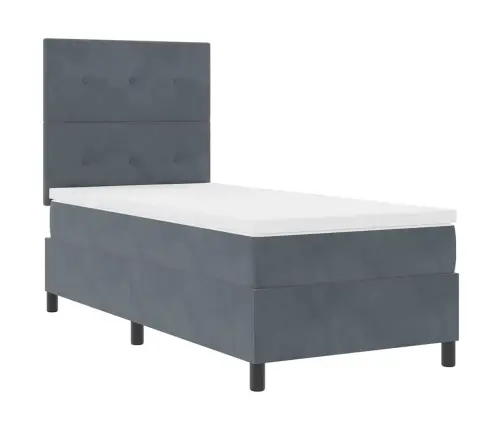 Led Box Spring Voodi Madratsiga Tumehall 100 X 200 Cm Kangas