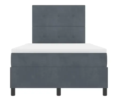 Box Spring Gulta Ar Matraci Un Led Tumši Pelēka 120X190 Cm Samtā Vidaxl Box Spring Gulta Ar Matraci Un Led Tumši Pelēka 120X190 Cm Samtā Vidaxl