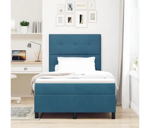 Led Čiužinio Lova Tamsiai Mėlyna 120 X 190 Cm Audinys