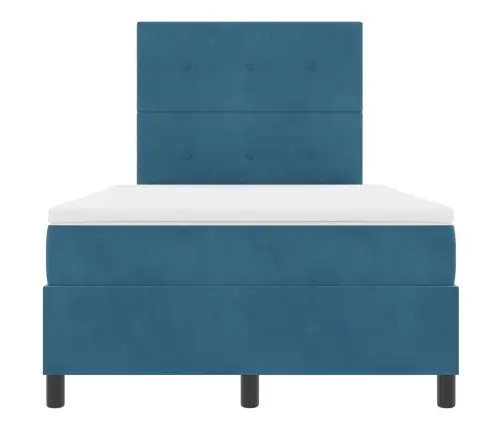 Led Box Spring Voodi Madratsiga Tumesinine 120 X 200 Cm Kangas