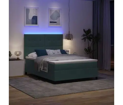 Led Čiužinio Lova Tamsiai Žalia 140 X 190 Cm Audinys