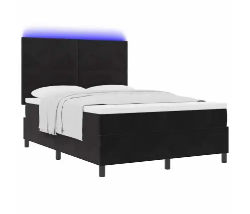 Led Gultas Pamatne Ar Matraci Melna 140 X 200 Cm Audums Vidaxl