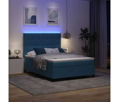 Led Čiužinio Lova Tamsiai Mėlyna 140 X 200 Cm Audinys