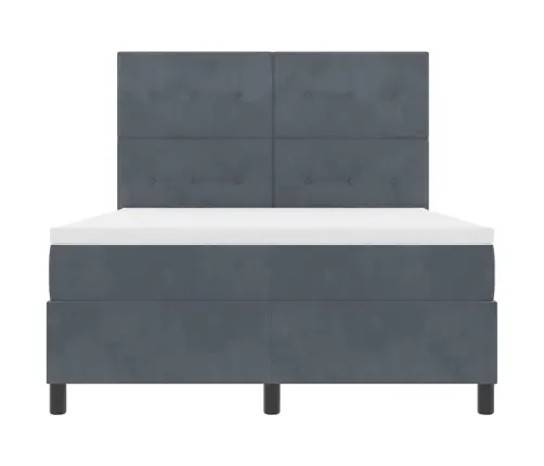 Četrstāvu Gulta Ar Matraču Un Led Tumši Pelēka 160X200 Cm Samta Vidaxl