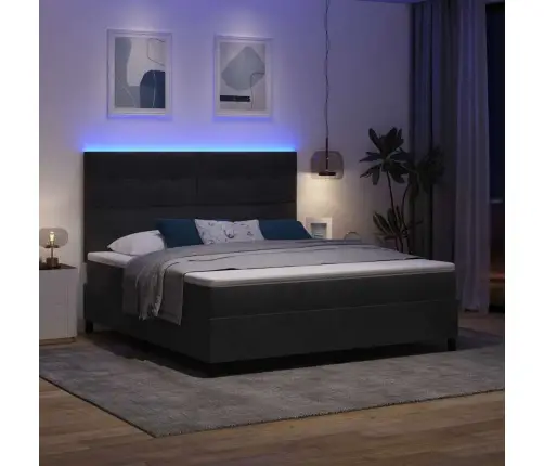 Led Čiužinio Lova Su Čiužiniu Juoda 180 X 200 Cm Audinys