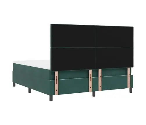 Led Box Spring Voodi Peaga Tume Rohelise 180 X 200 Cm Kangas