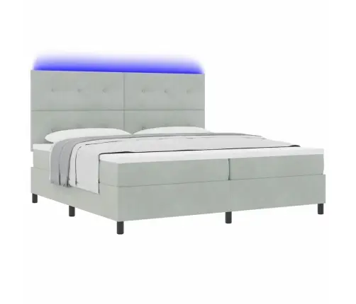 Led Čiužinio Lova Šviesiai Pilka 200 X 200 Cm Audinys