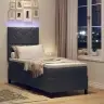 Kaste Ar Gultu Un Matraci Ar Led Tumši Pelēka 80X200 Cm Samts Vidaxl
