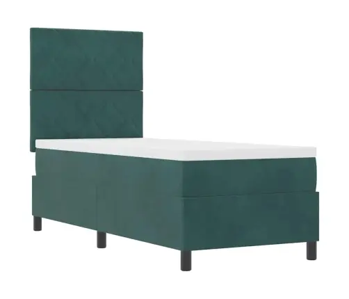 Led Box Spring Voodi Peaga Tume Rohelise 80 X 200 Cm Kangas