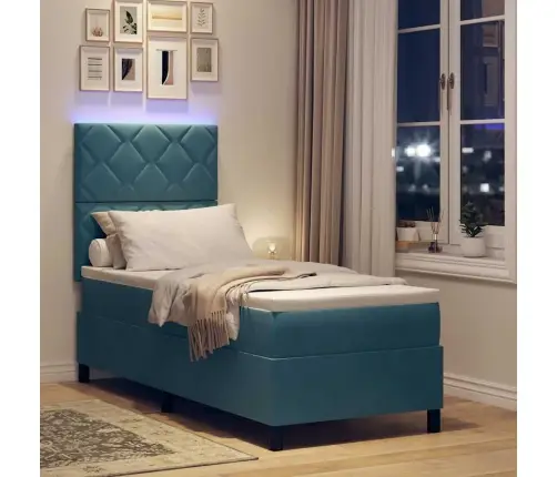 Led Čiužinio Lova Tamsiai Mėlyna 80 X 200 Cm Audinys