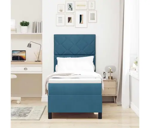 Led Čiužinio Lova Tamsiai Mėlyna 80 X 200 Cm Audinys