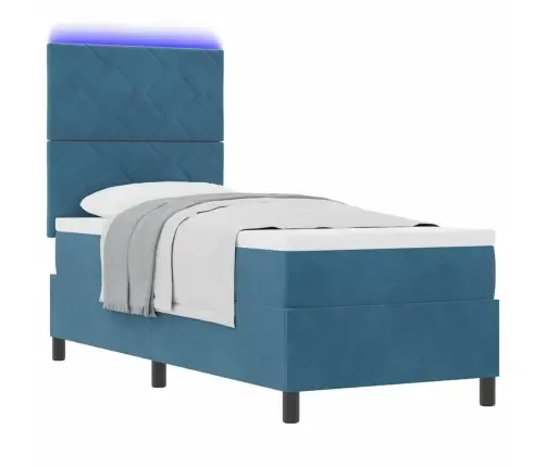 Led Čiužinio Lova Tamsiai Mėlyna 80 X 200 Cm Audinys