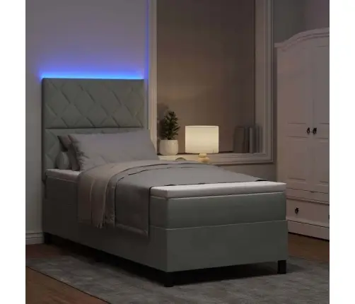 Led Čiužinio Lova Šviesiai Pilka 90 X 200 Cm Audinys