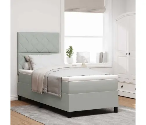 Led Čiužinio Lova Šviesiai Pilka 90 X 200 Cm Audinys