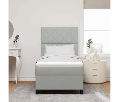 Led Čiužinio Lova Šviesiai Pilka 90 X 200 Cm Audinys