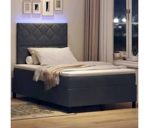 Led Čiužinio Lova Tamsiai Pilka 120 X 200 Cm Audinys