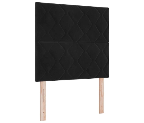Gultas Pamatne Ar Matraci Un Led Melna 120X200 Cm Samts Vidaxl