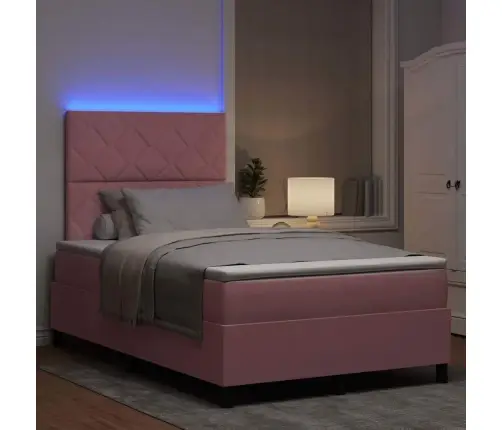 Led Čiužinio Lova Su Čiužiniu Rožinė 120 X 200 Cm Audinys